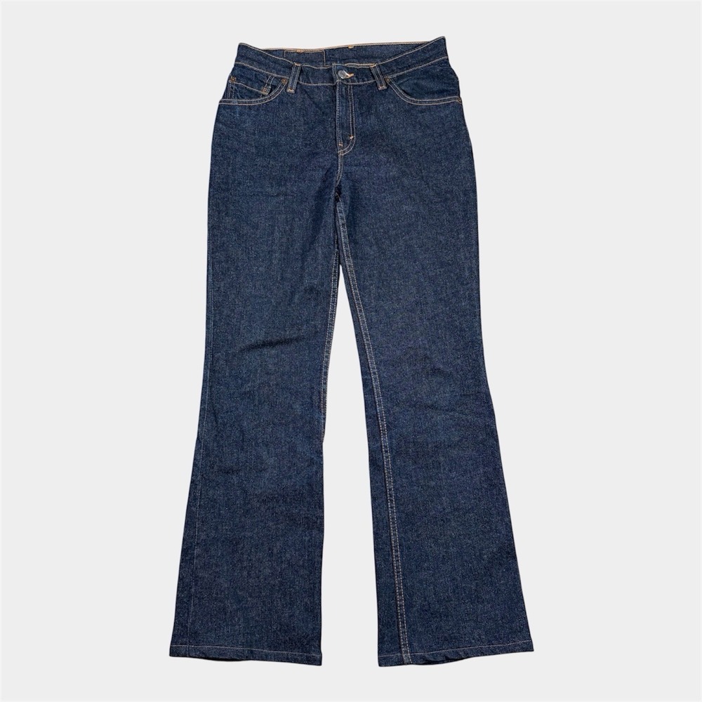 VTG Levis Jeans Men 29x30 Blue 517 Boot Cut Slim Made In USA Dark Wash Denim Y2K